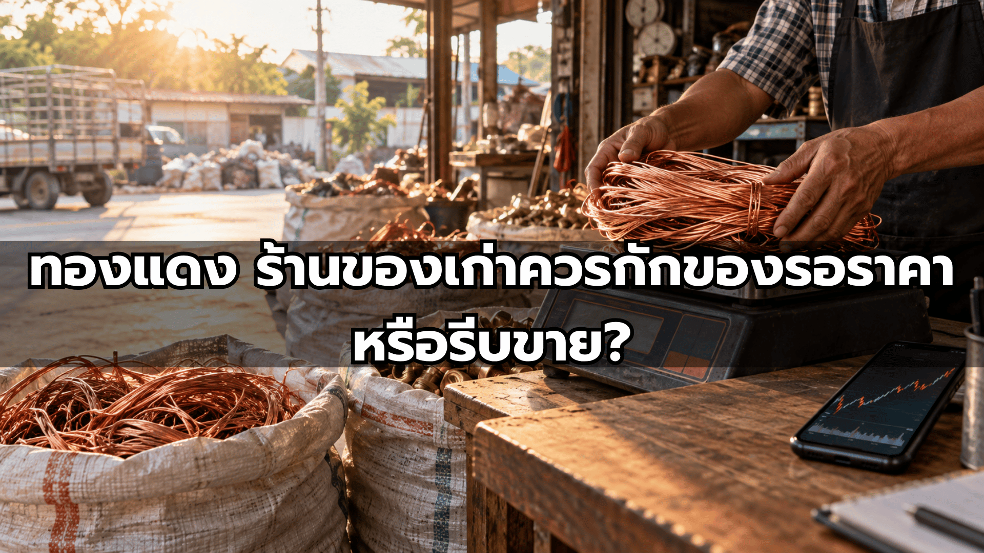 ราคาทองแดงทำสถิติ เศษทองแดงในร้านรับซื้อของเก่า